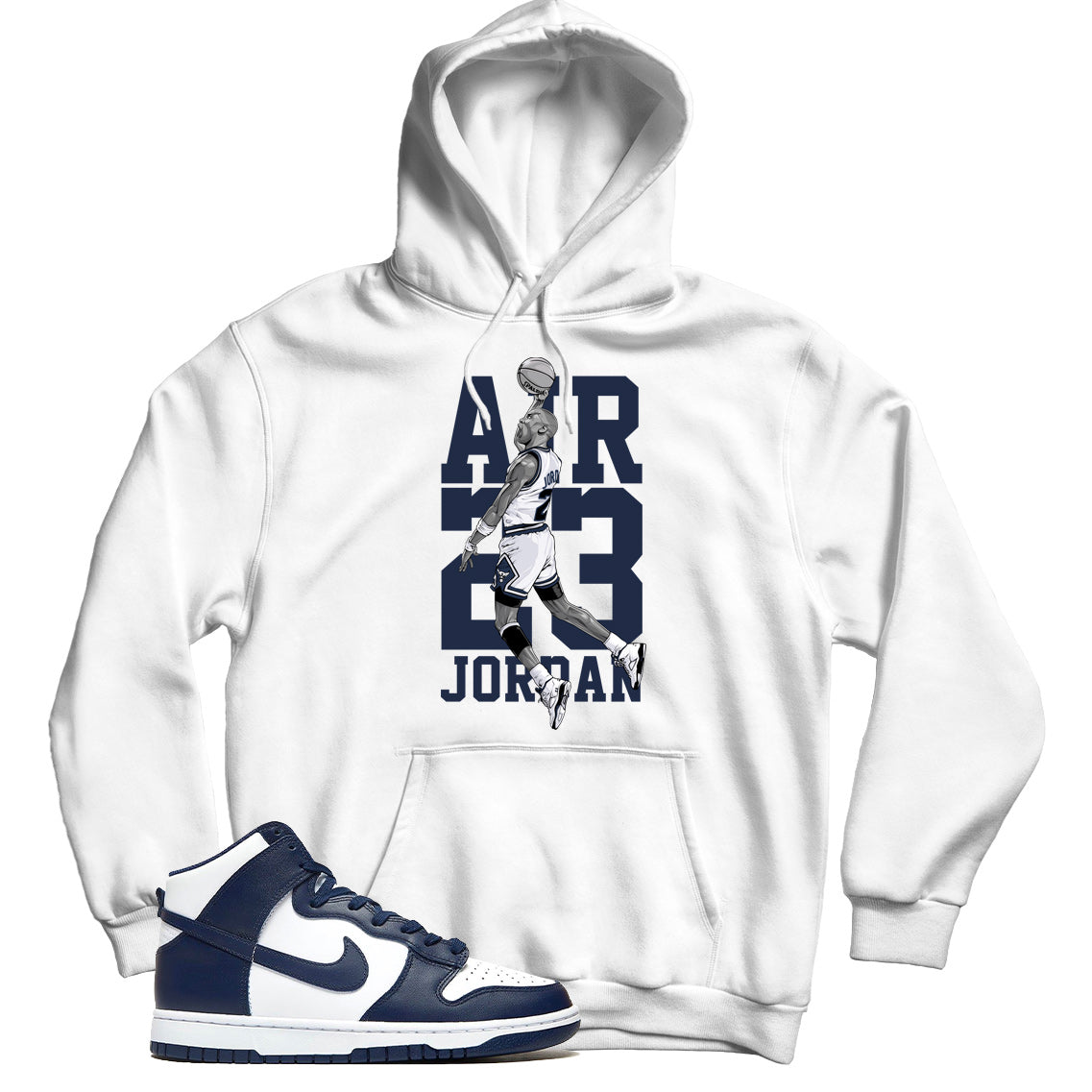 Nike Dunk High Midnight Navy hoodie