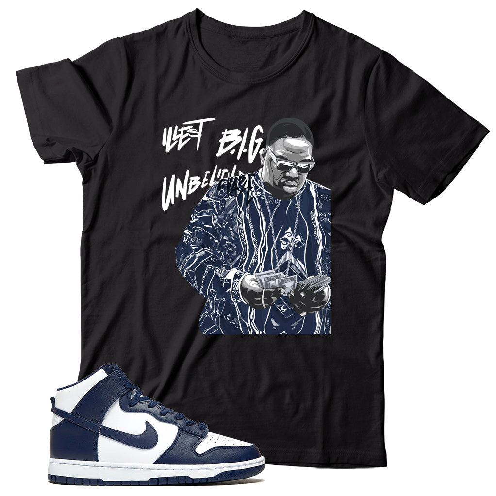 Nike Dunk High Midnight Navy shirt