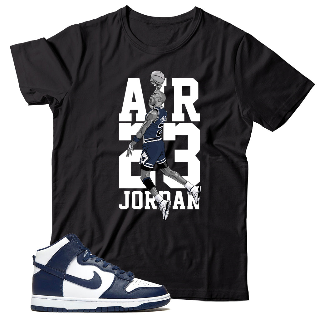 Nike Dunk High Midnight Navy shirt