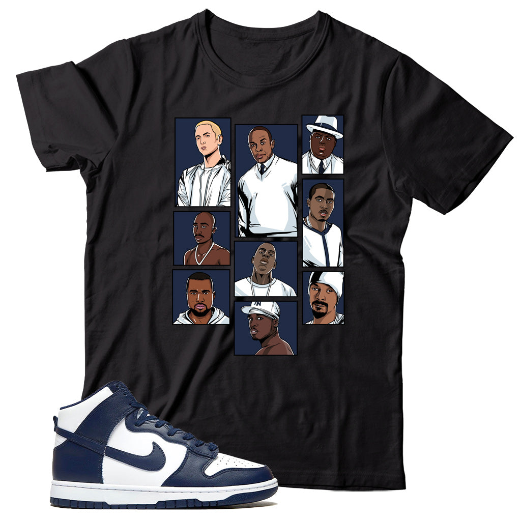 Dunk High Midnight Navy shirt