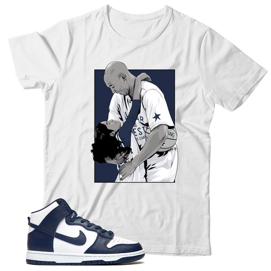 Dunk High Midnight Navy shirt