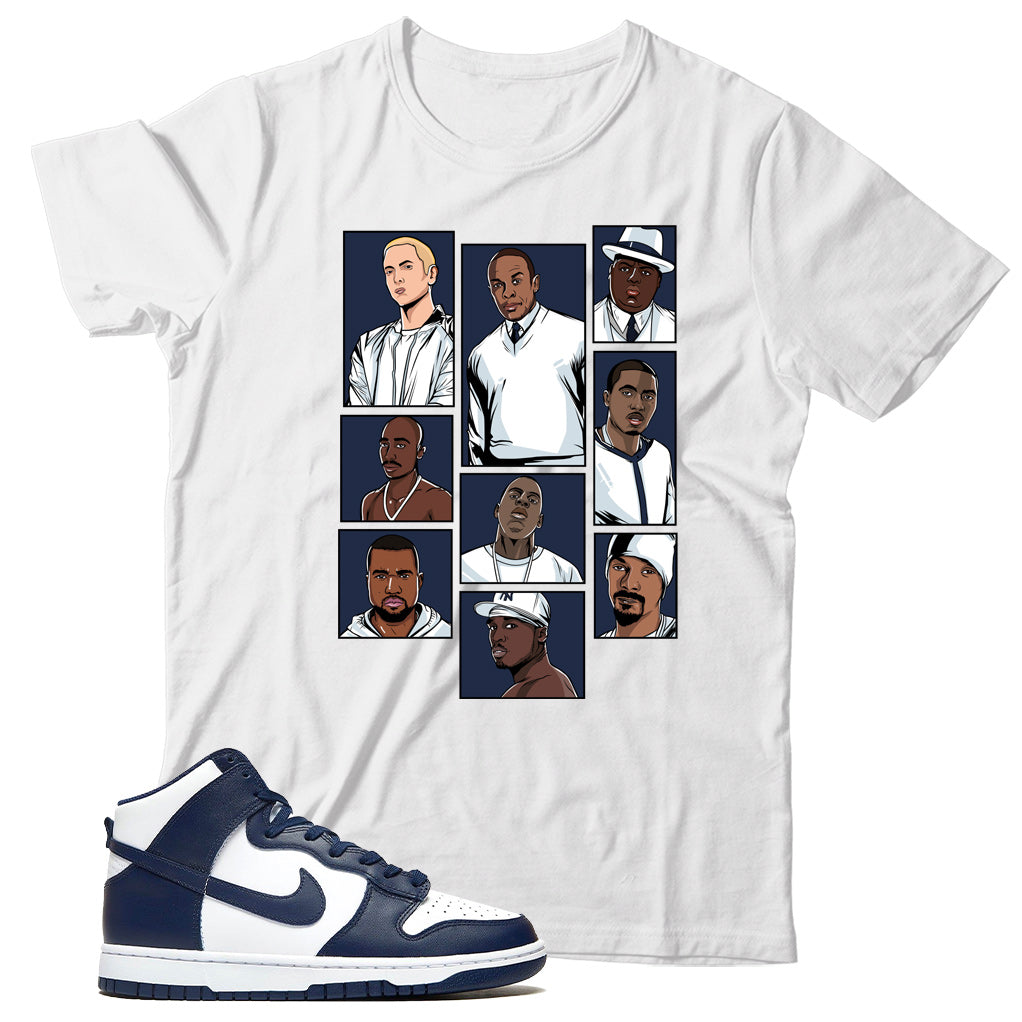 Dunk High Midnight Navy shirt