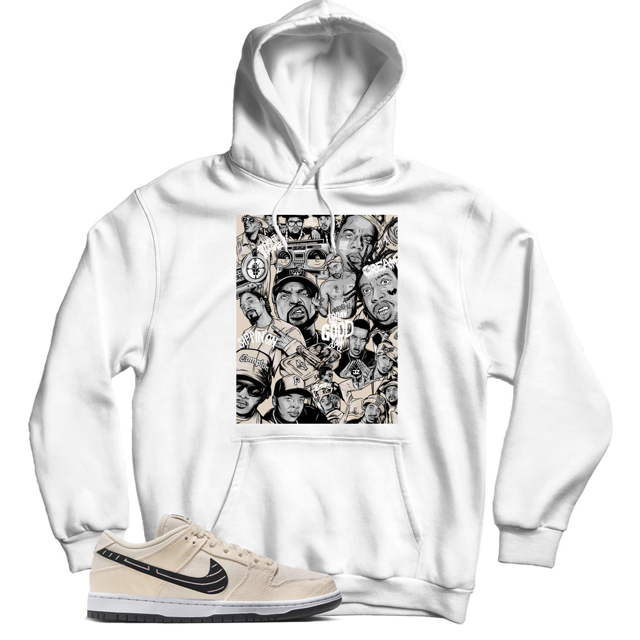 Dunk Low Albino & Preto hoodie