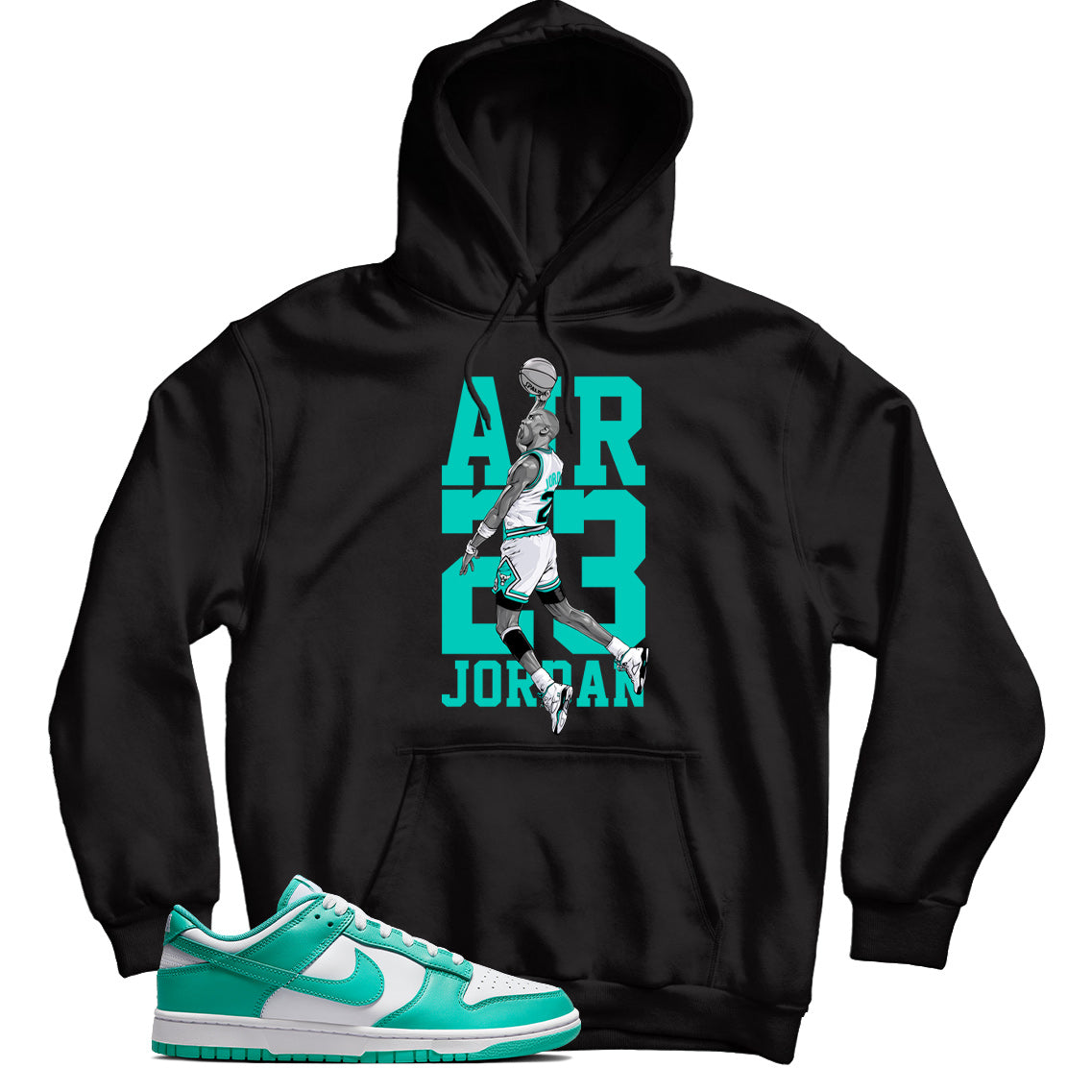 Nike Dunk Low Clear Jade hoodie