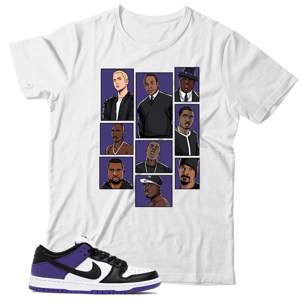 Dunk Low Court Purple shirt