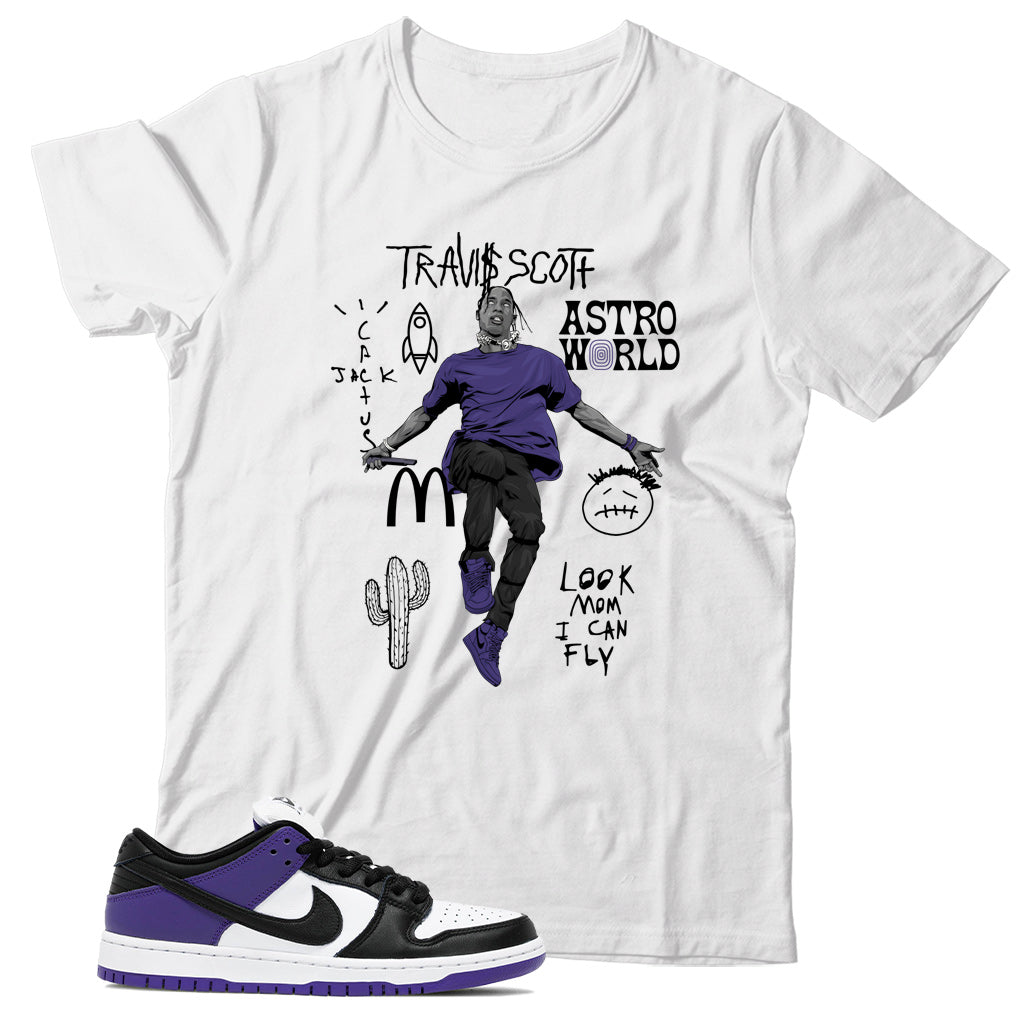 Court Purple dunks shirt