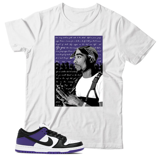 Dunk Low Court Purple shirt