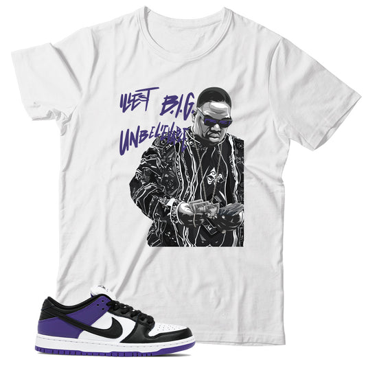 Dunk Low Court Purple shirt