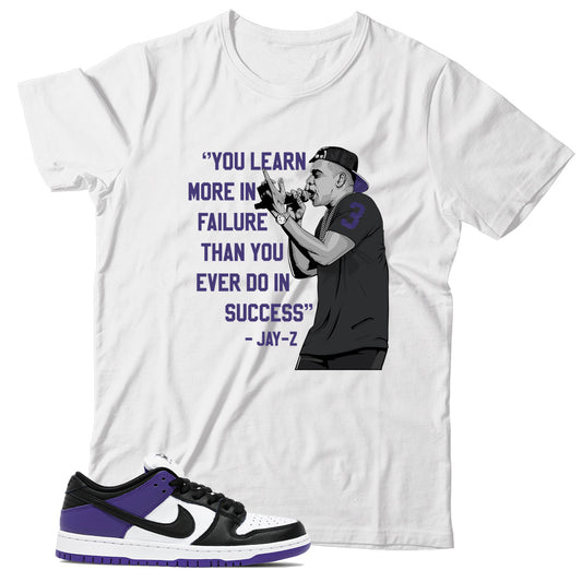 Court Purple dunks shirt