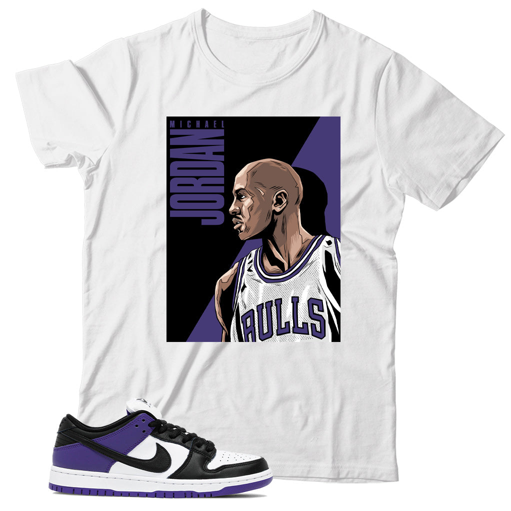 Court Purple dunks shirt