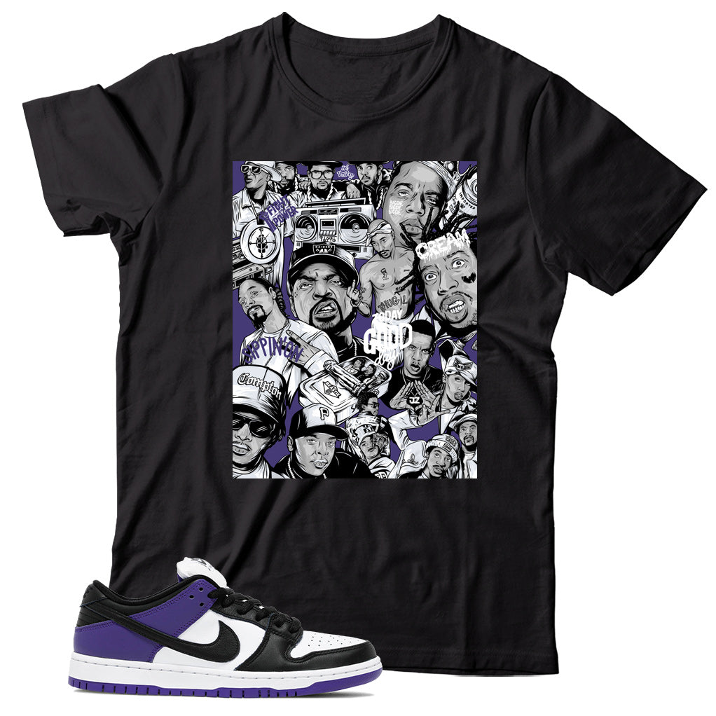 Dunk Low Court Purple shirt