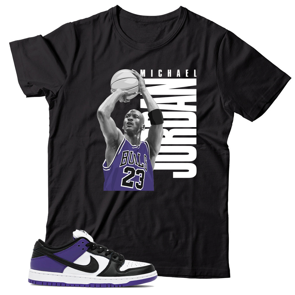 Dunk Low Court Purple shirt