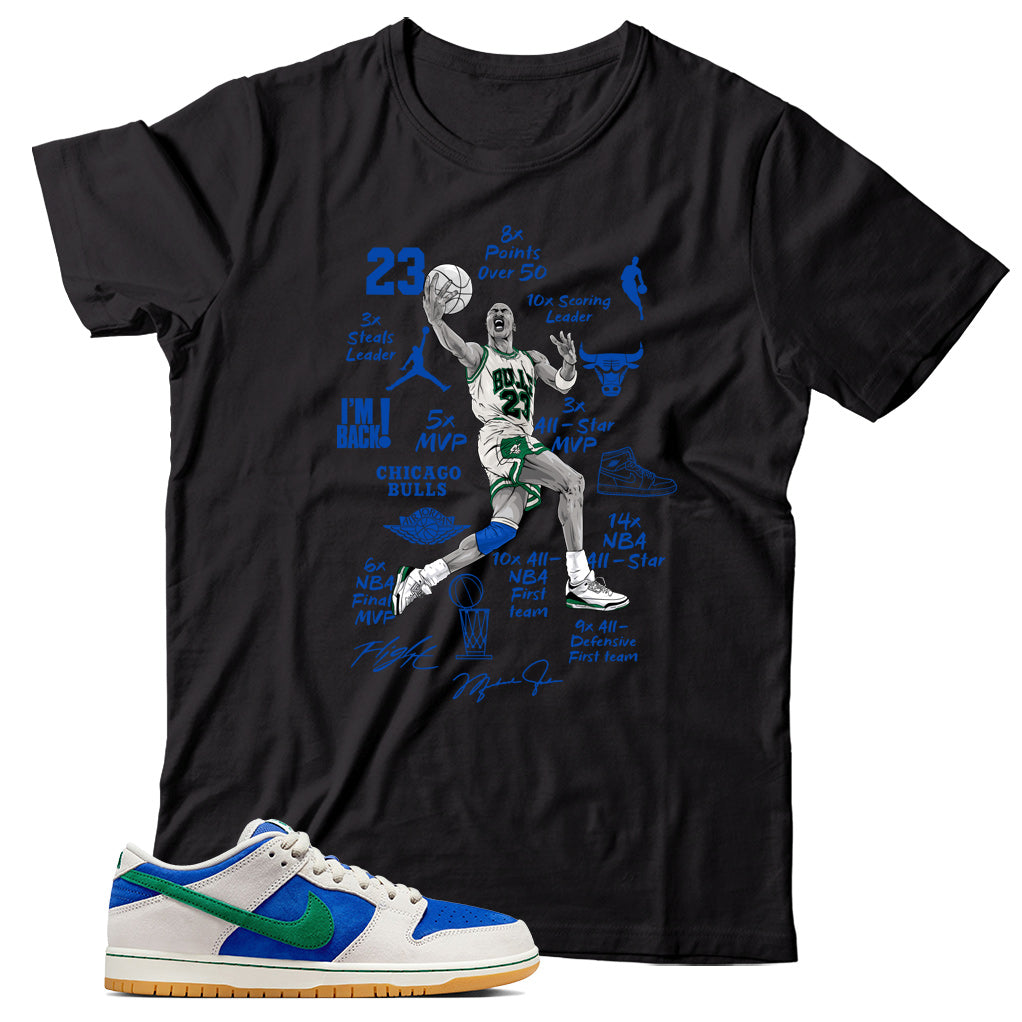 Dunk Low Hyper Royal Malachite shirt