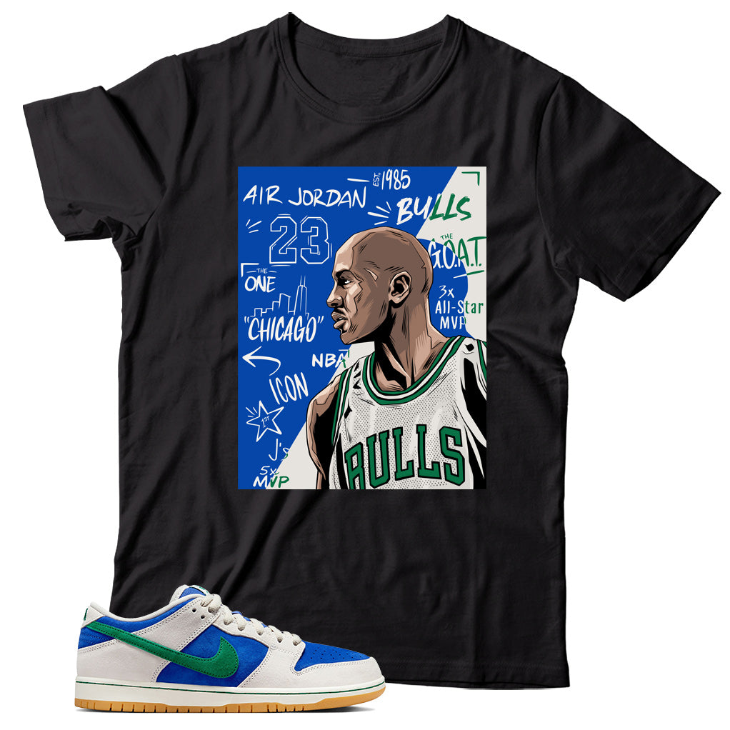 Dunk Low Hyper Royal Malachite shirt