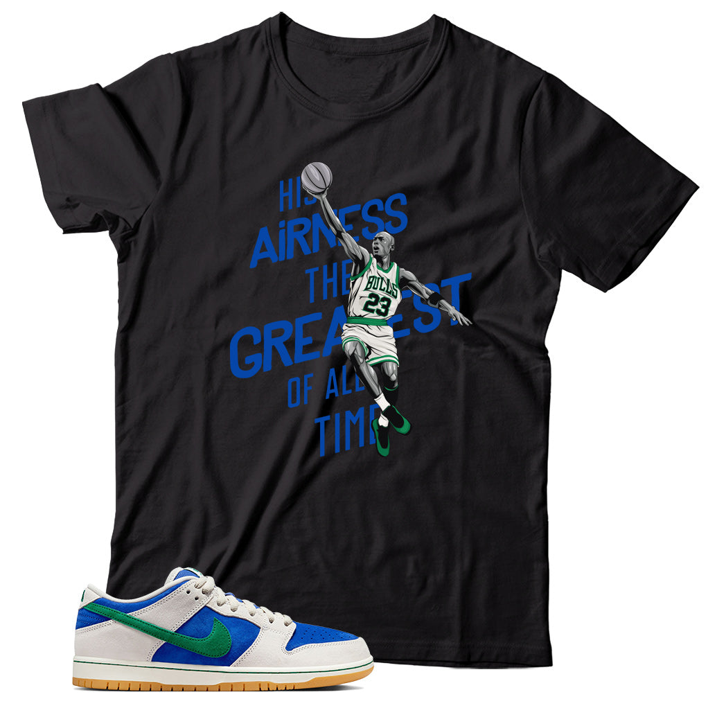 Dunk Low Hyper Royal Malachite shirt