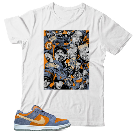 Dunk Low Light Carbon Monarch shirt