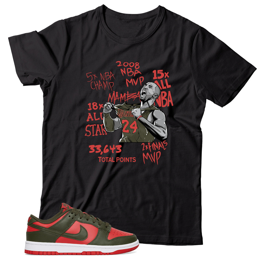 Dunk Low Mystic Red shirt