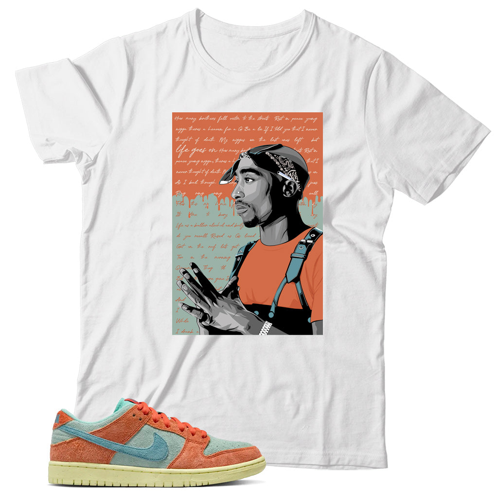 Dunk Low Orange Emerald Rise shirt