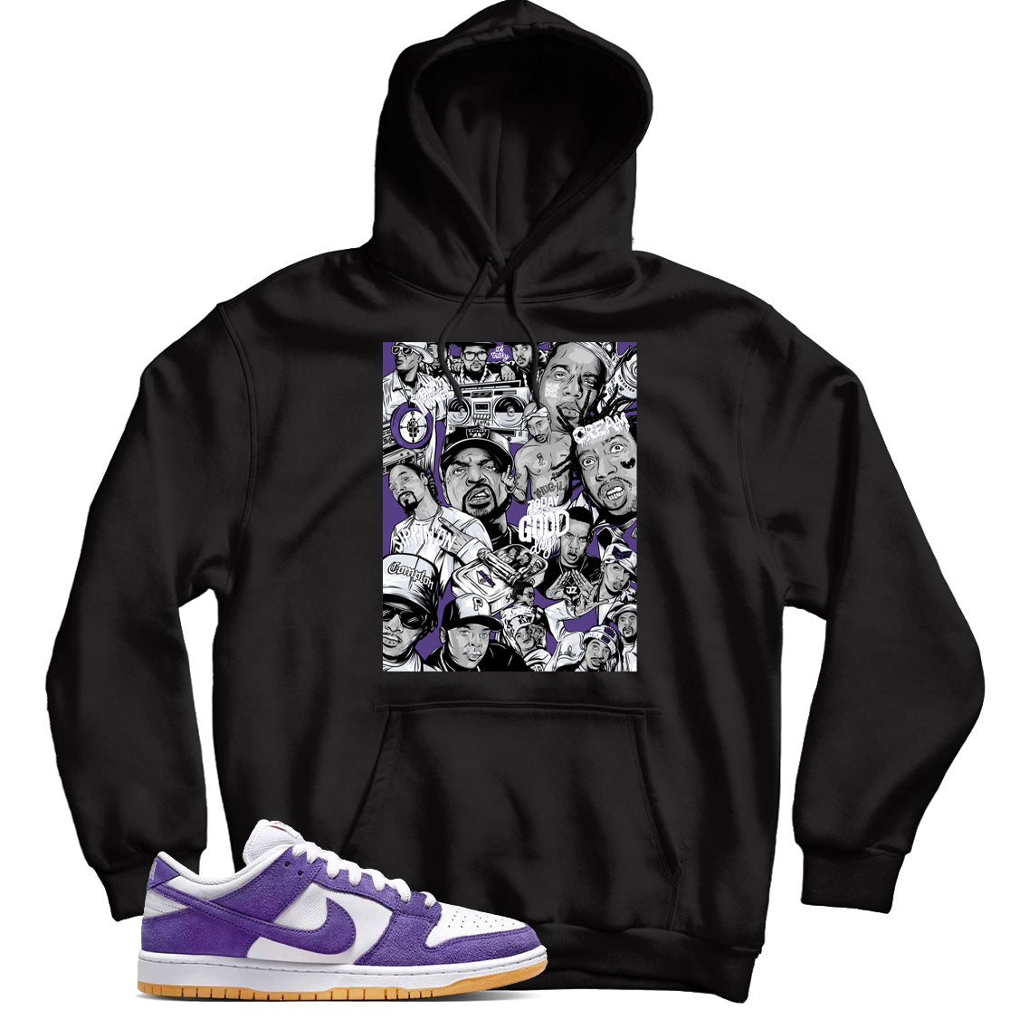 Dunk Low Court Purple gum hoodie