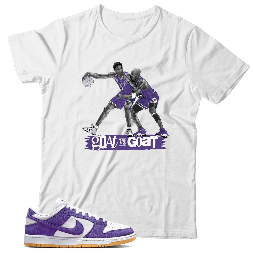 Dunk Low Court Purple gum shirt