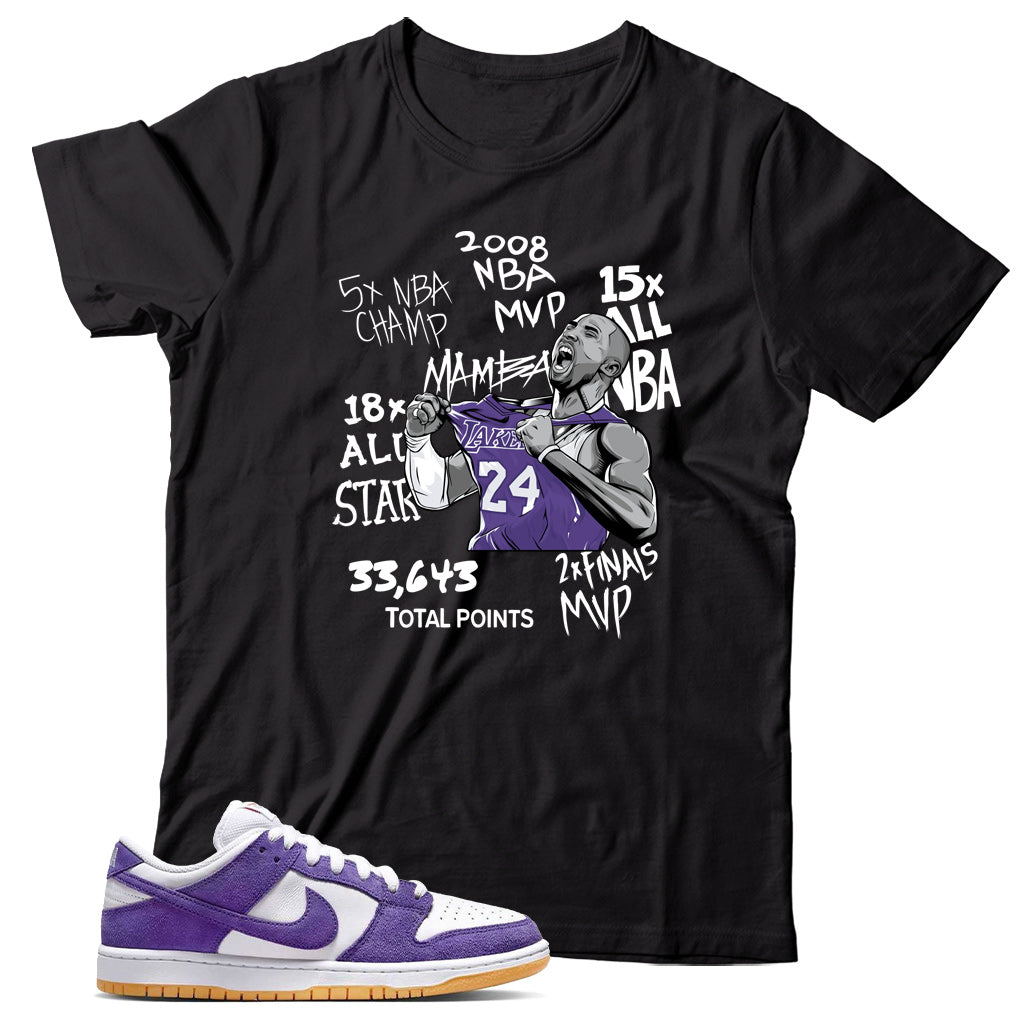 Dunk Low Court Purple gum shirt