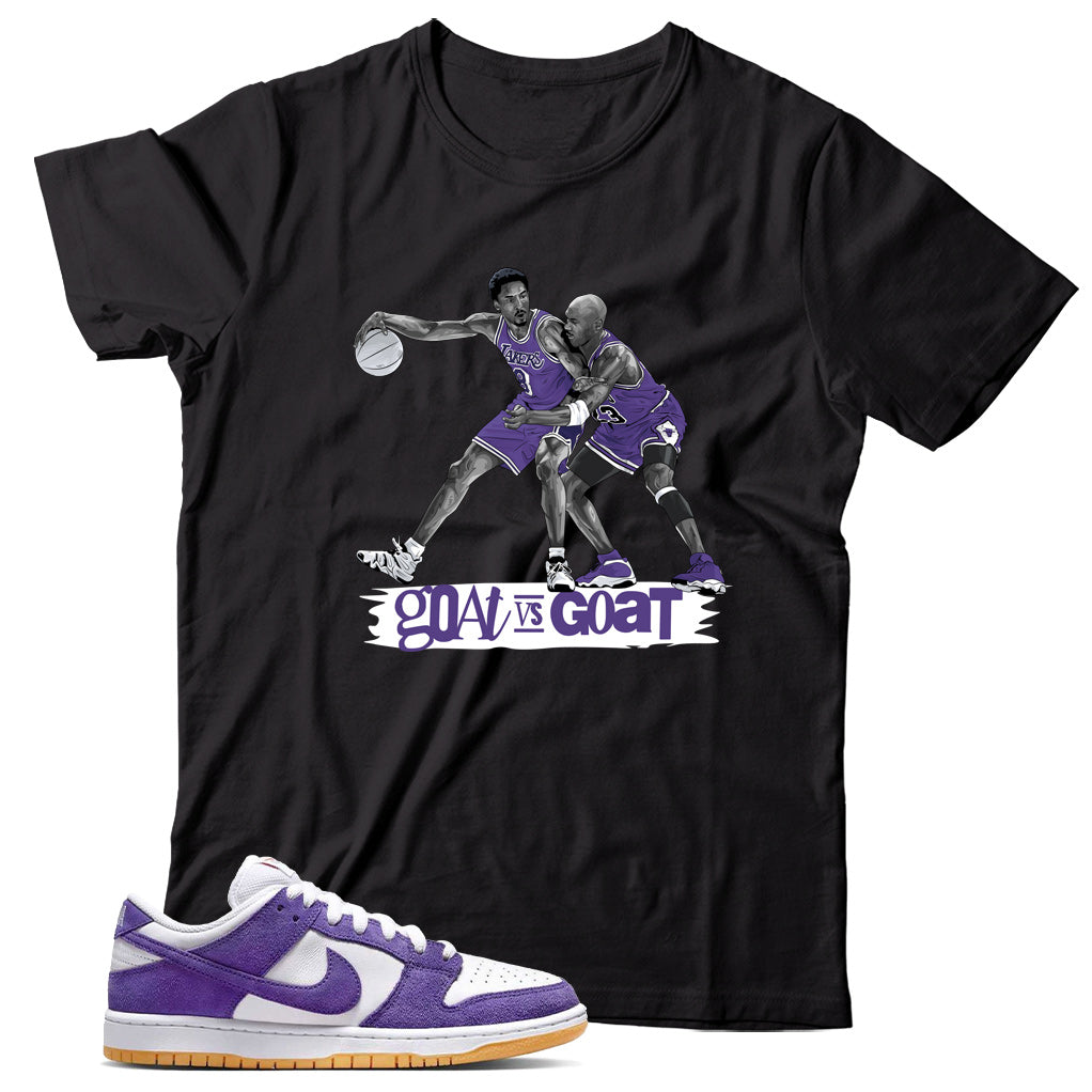 Dunk Low Court Purple gum shirt