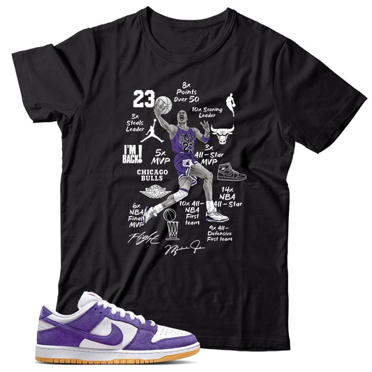 Dunk Low Pro ISO Court Purple shirt