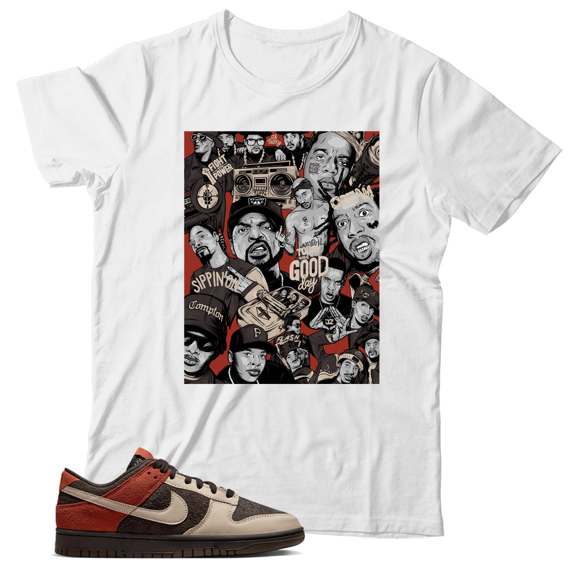 Dunk Low Red Panda shirt