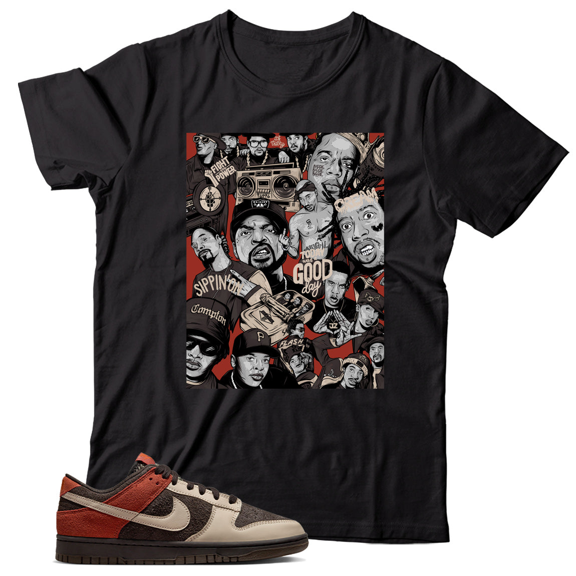 Dunk Low Red Panda shirt