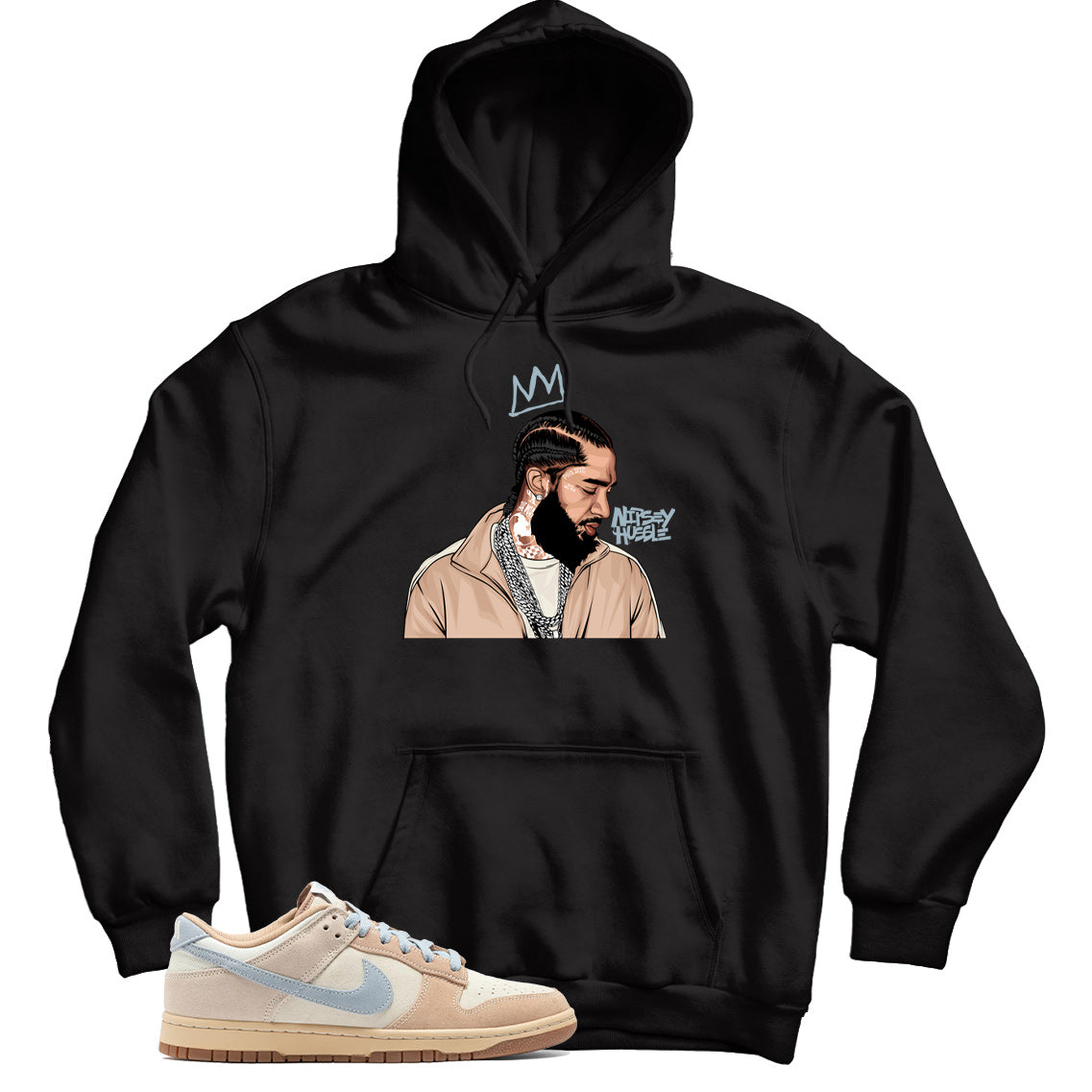 Nipsey Hoodie Match Nike Dunk Low Sanddrift Armory Blue