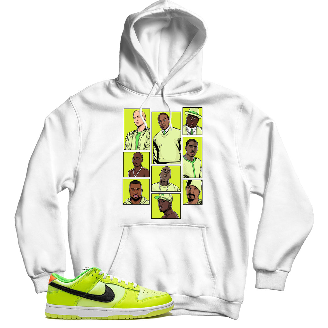 Rap T-Shirt Match Nike Dunk Low Green Satin main image 1
