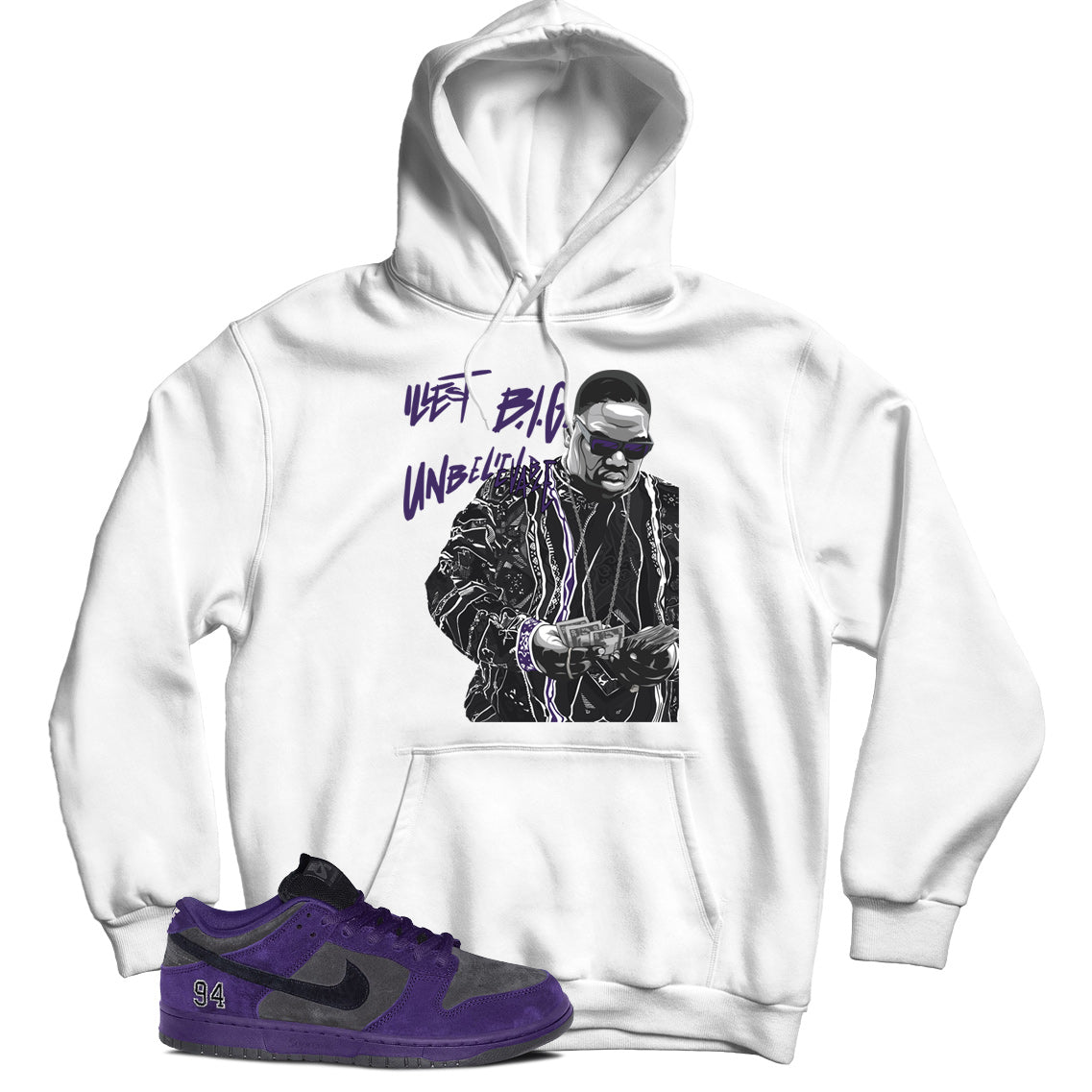 Hoodie Match Dunk Low Supreme Ink