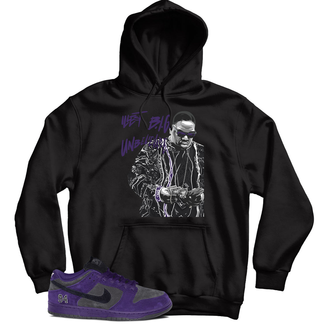 Hoodie Match Dunk Low Supreme Ink