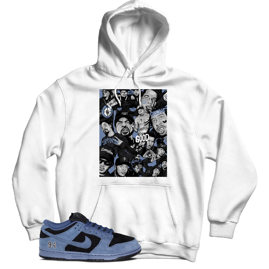 Dunk Low Supreme Ocean Fog Hoodie