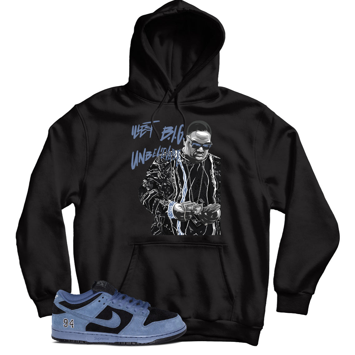Hoodie Match Dunk Low Supreme Ocean Fog