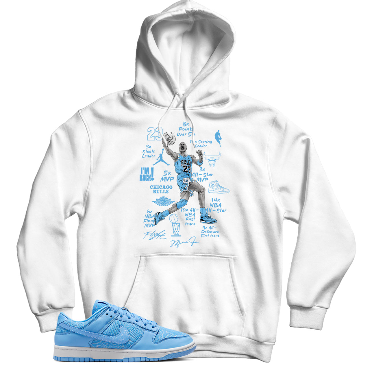 Dunk Low Topography University Blue hoodie