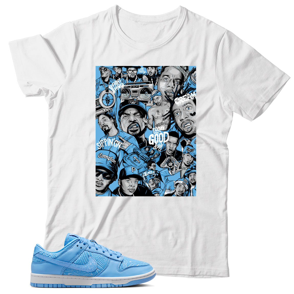 Dunk Low Topography University Blue shirt