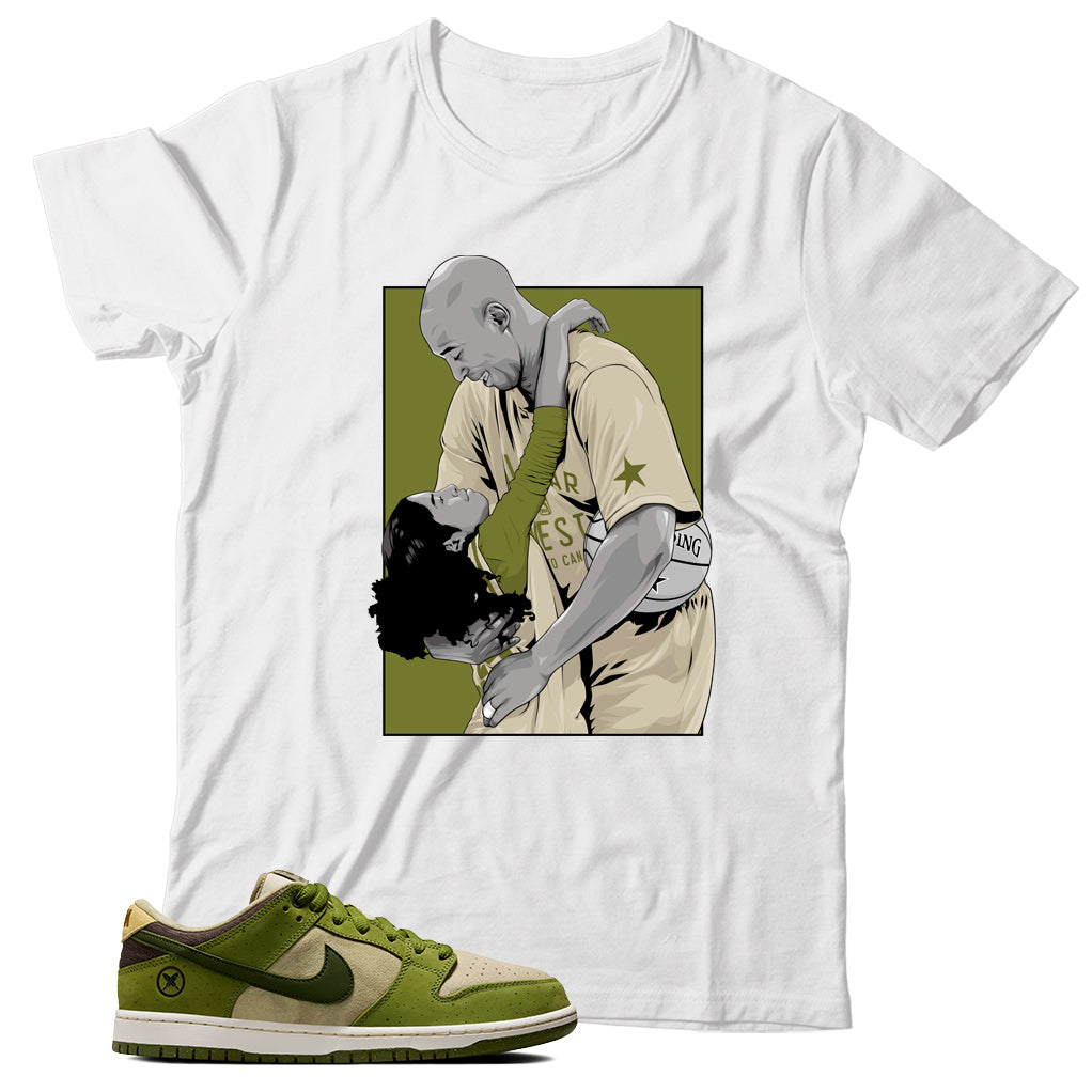 Dunk Low Yuto Horigome Asparagus shirt