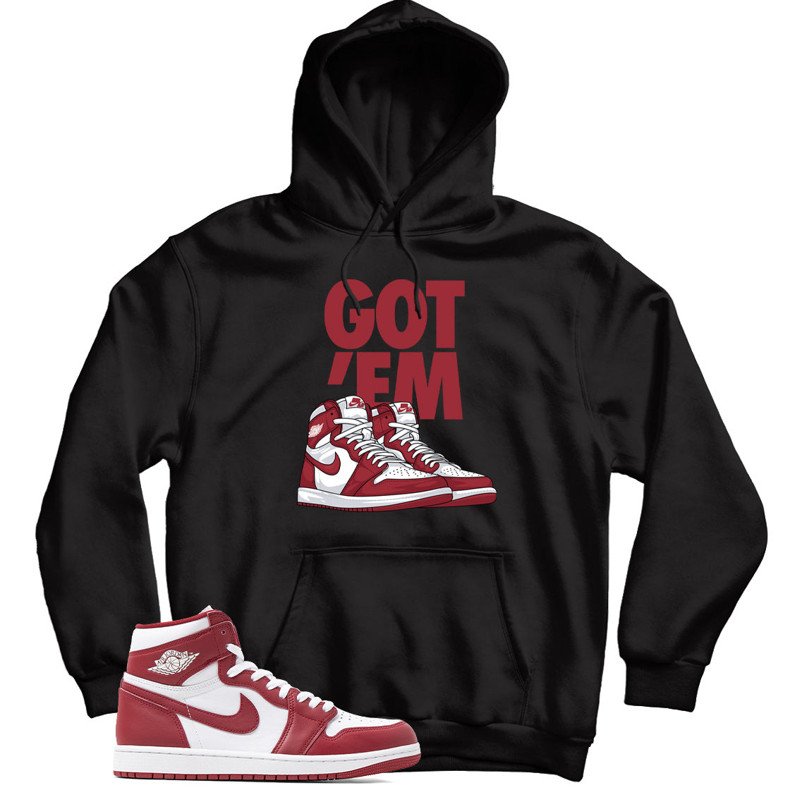 Jordan 1 Artisanal Team Red hoodie