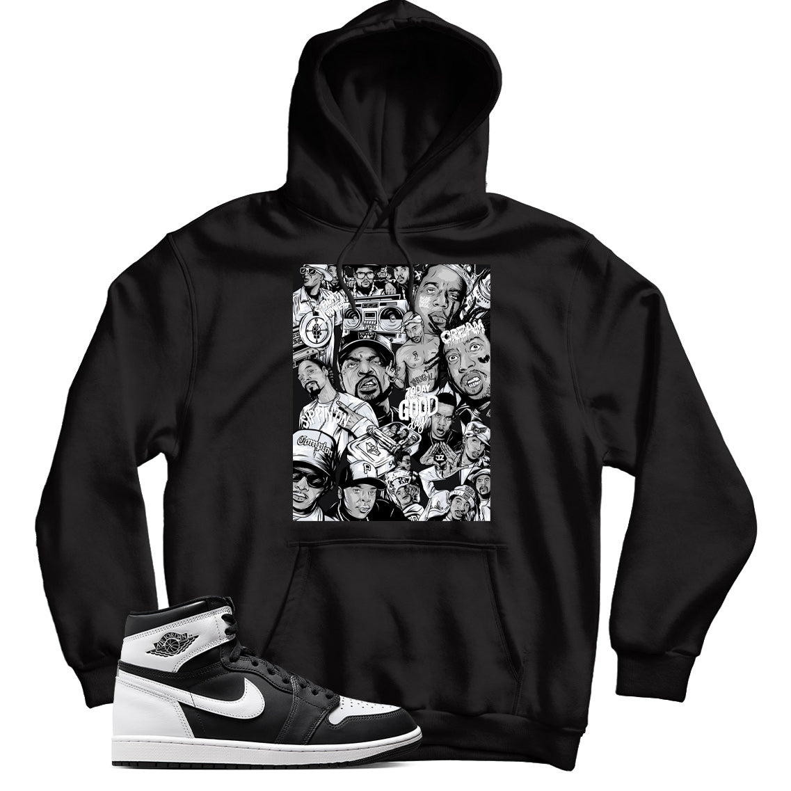 Jordan 1 Black White hoodie