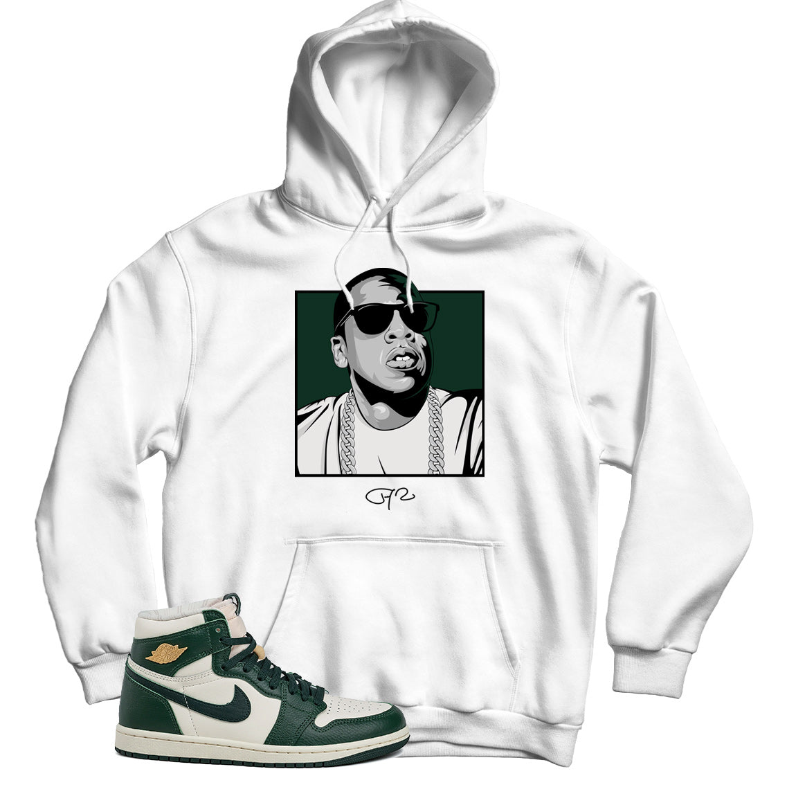 JZ Hoodie Match Jordan 1 Fir Pro Green