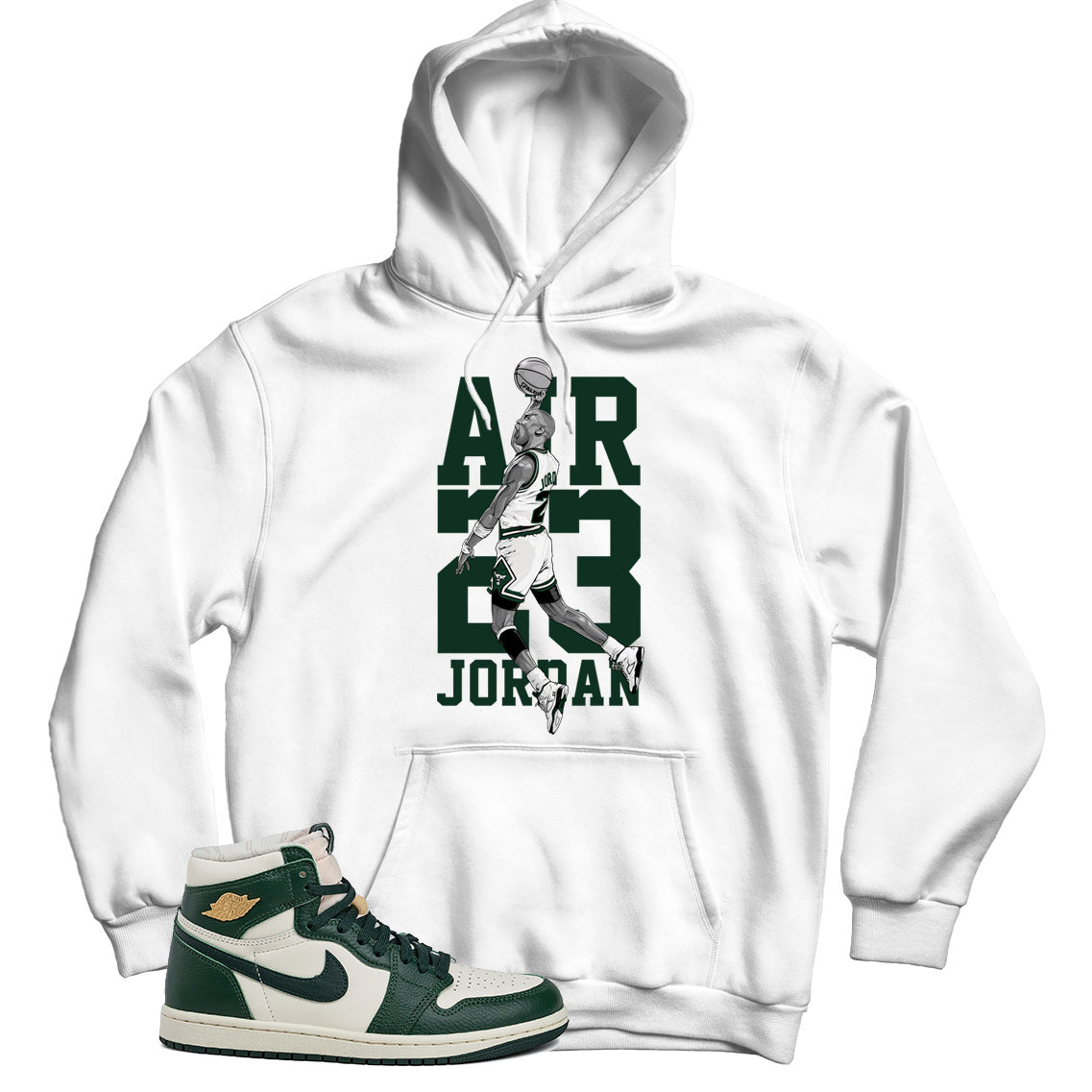 MJ Hoodie Match Jordan 1 Fir Pro Green