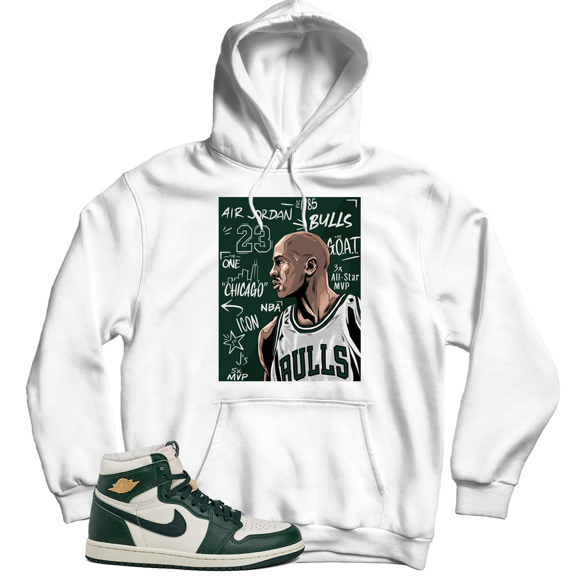 MJ(2) Hoodie Match Jordan 1 Fir Pro Green