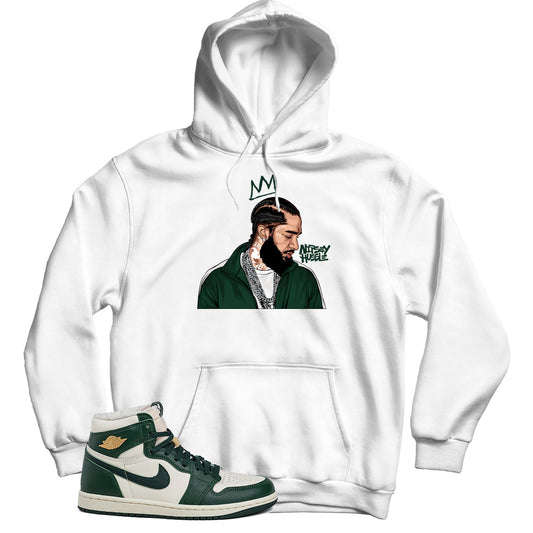 Nipsey Hoodie Match Jordan 1 Fir Pro Green