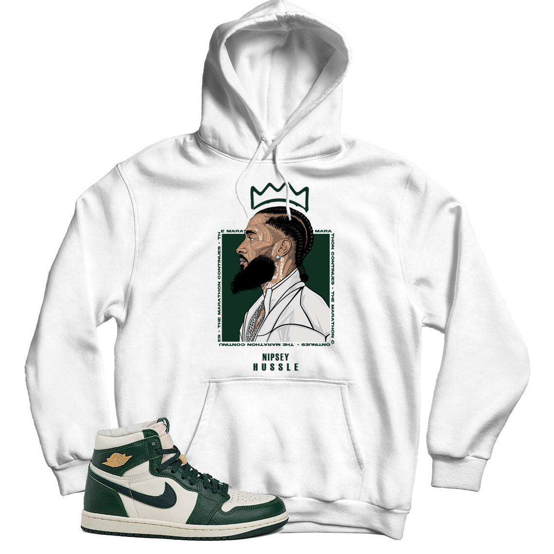 Nipsey(2) Hoodie Match Jordan 1 Fir Pro Green