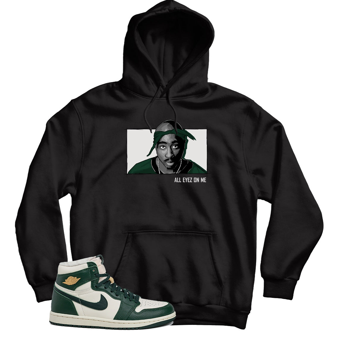 2P Hoodie Match Jordan 1 Fir Pro Green