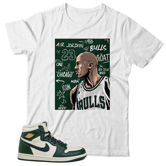 MJ(2) T-Shirt Match Jordan 1 Fir Pro Green