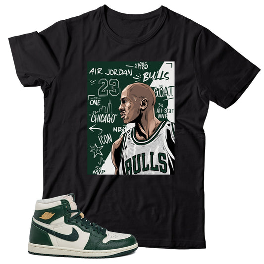 MJ(2) T-Shirt Match Jordan 1 Fir Pro Green