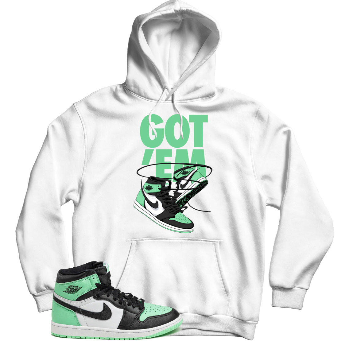 Jordan 1 Green Glow hoodie