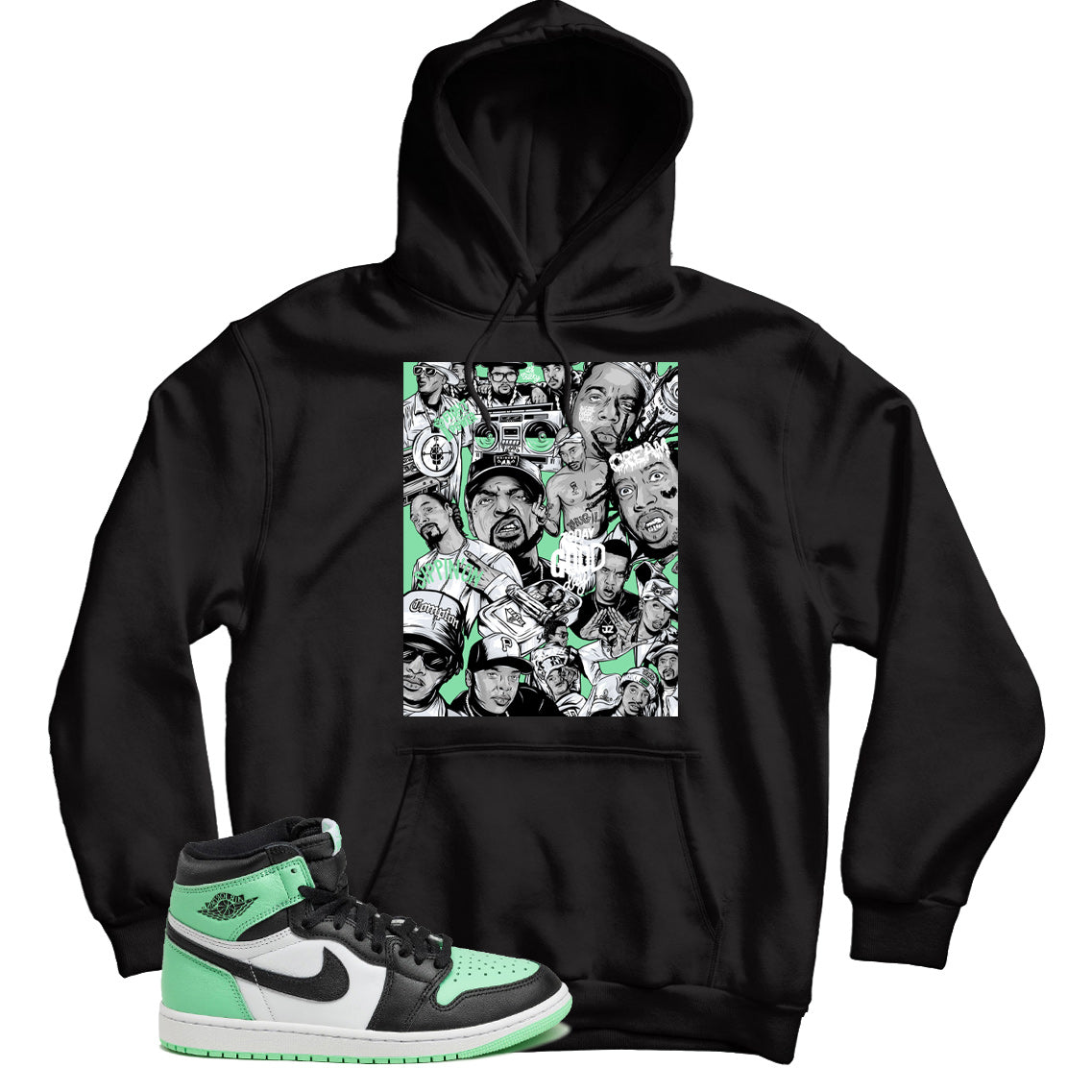 Jordan 1 Green Glow hoodie